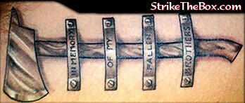 Фото и значение татуировки Топор.  Axe