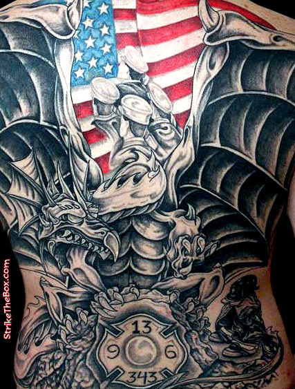 firefighter memorial back piece