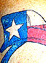 texas flag tattoo on leather helmet