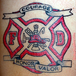 maltese cross firefighter tattoo