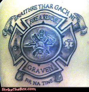 maltese cross firefighter tattoo