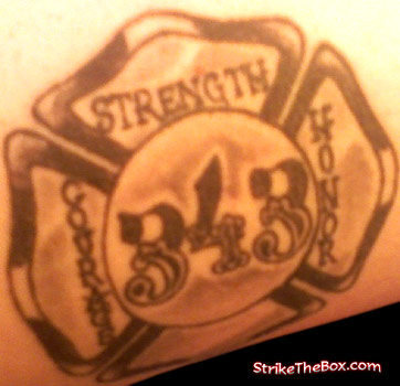 maltese cross 343 memorial tattoo