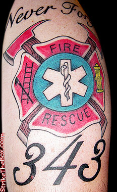 9/11 memorial firefighter tattoo